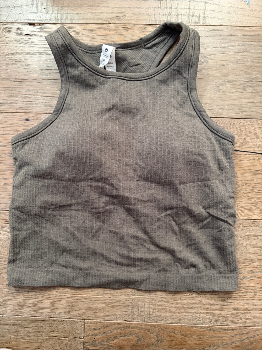 lululemon athletica Olive Ribbed Cropped Tank